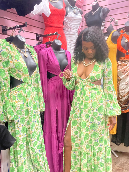 Brunch Girl Green Maxi Dress