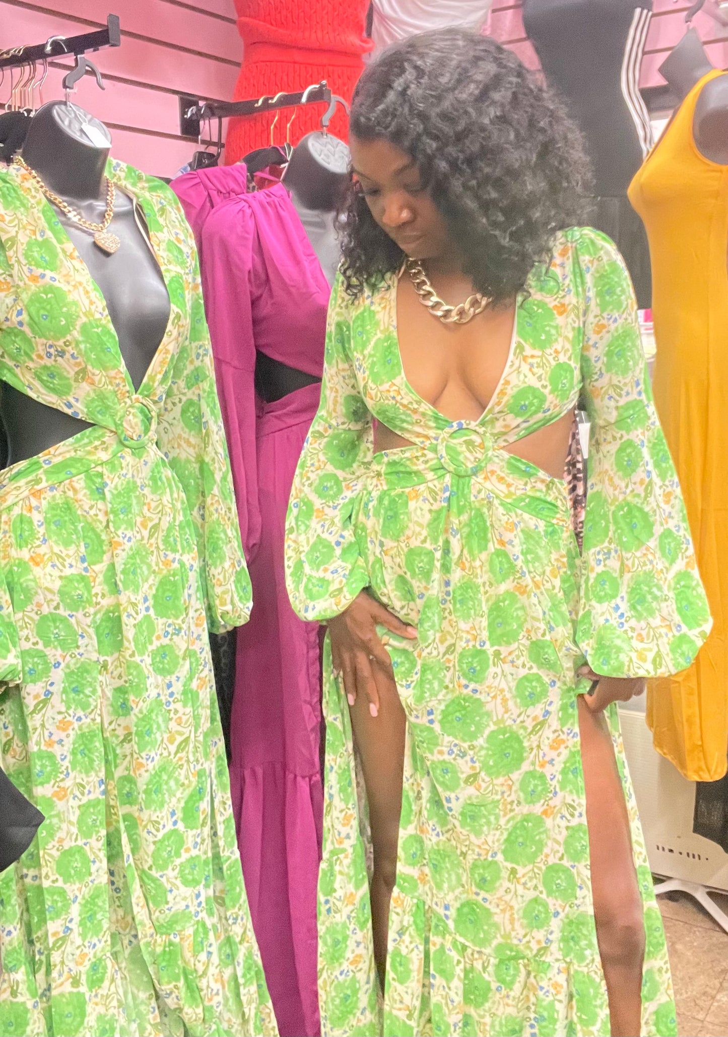 Brunch Girl Green Maxi Dress