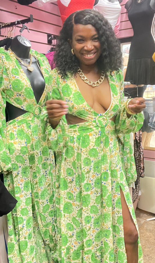 Brunch Girl Green Maxi Dress